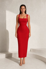 Robe longue col carré ajustée | Lounelle Paris
