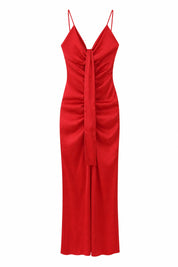 Robe longue col V drapée | Lounelle Paris