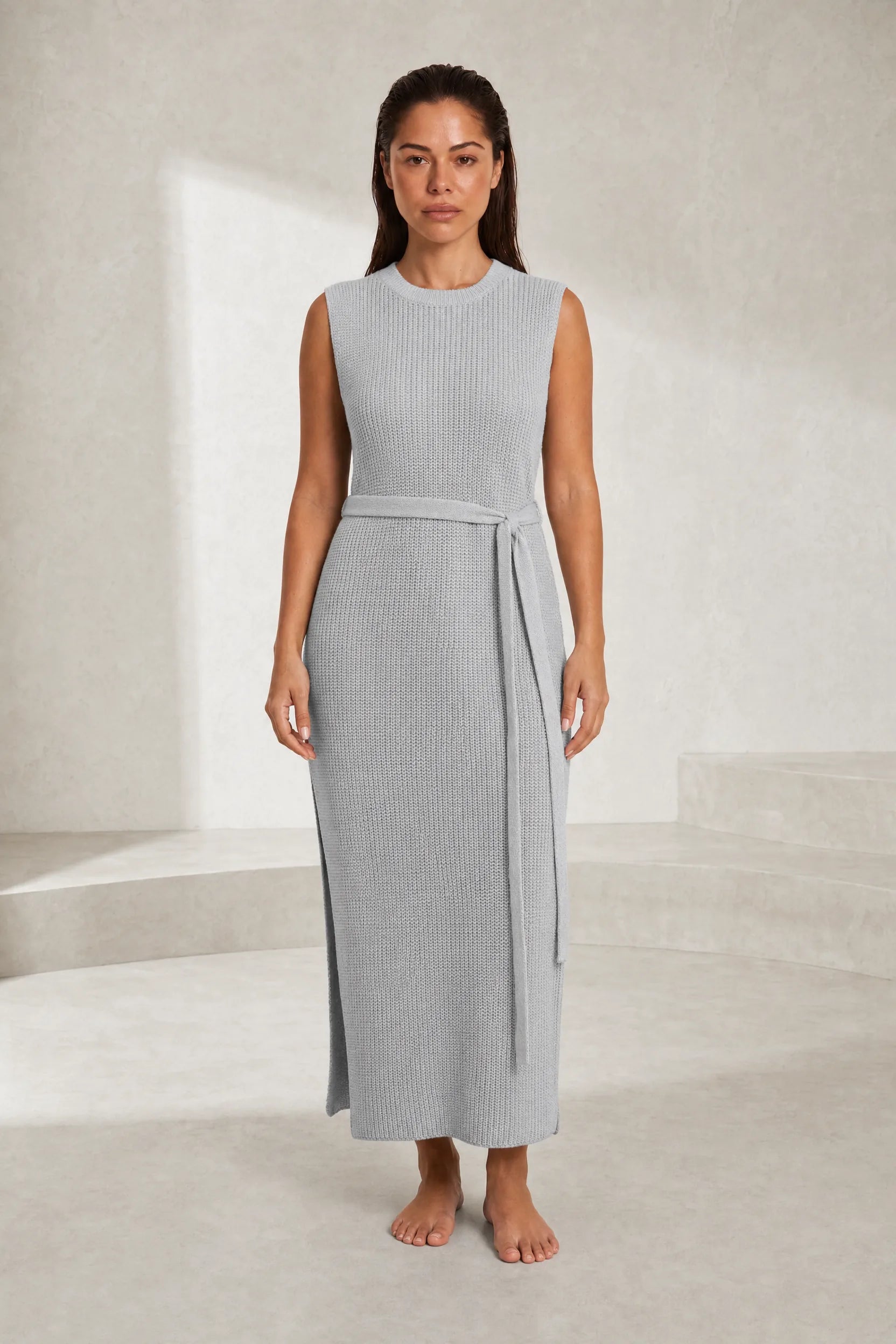 Robe longue en maille fendue | Lounelle Paris