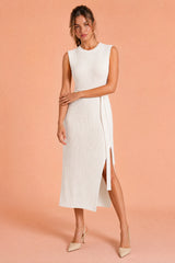Sleeveless Knit Maxi Dress with Side Slit