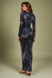 Robe longue moulante tie-dye | Vue de dos | Lounelle Paris