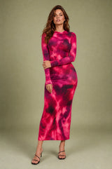 Tie-Dye Bodycon Maxi Dress
