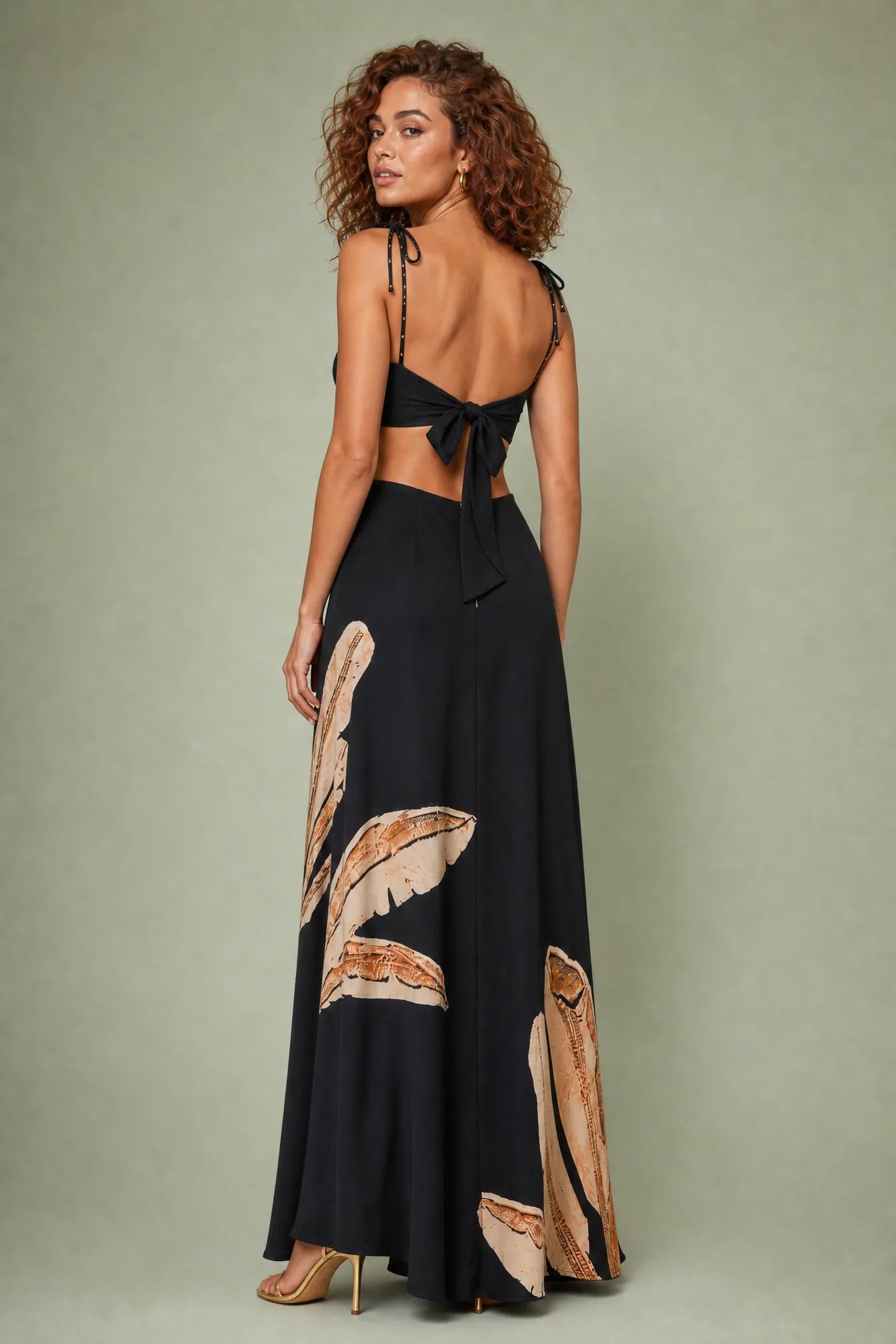 Robe longue noire dos nu | Vue de dos | Lounelle Paris