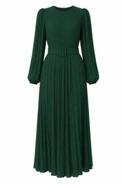 Robe longue plissée à manches bouffantes | Lounelle Paris
