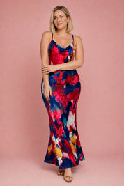 Robe longue rouge dos nu | Porté sur une autre silhouette | Lounelle Paris