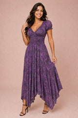 Floral Print Smocked Maxi Dress