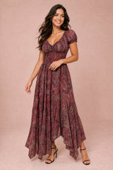 Floral Print Smocked Maxi Dress