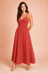 Backless Smocked Maxi Dress