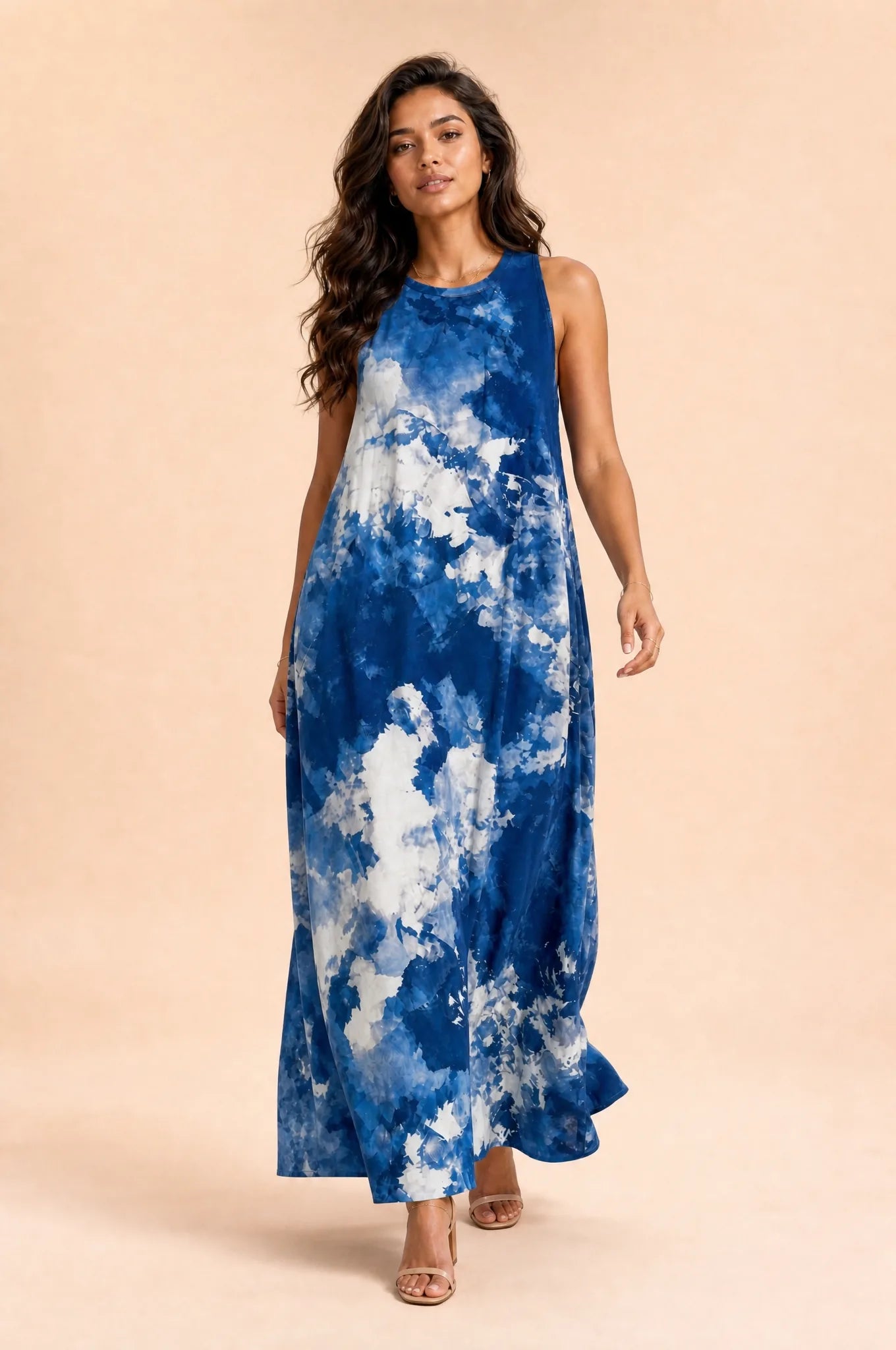 Robe longue tie-dye | Vue en mouvement | Lounelle Paris