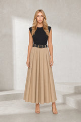 Black two-tone sleeveless dress