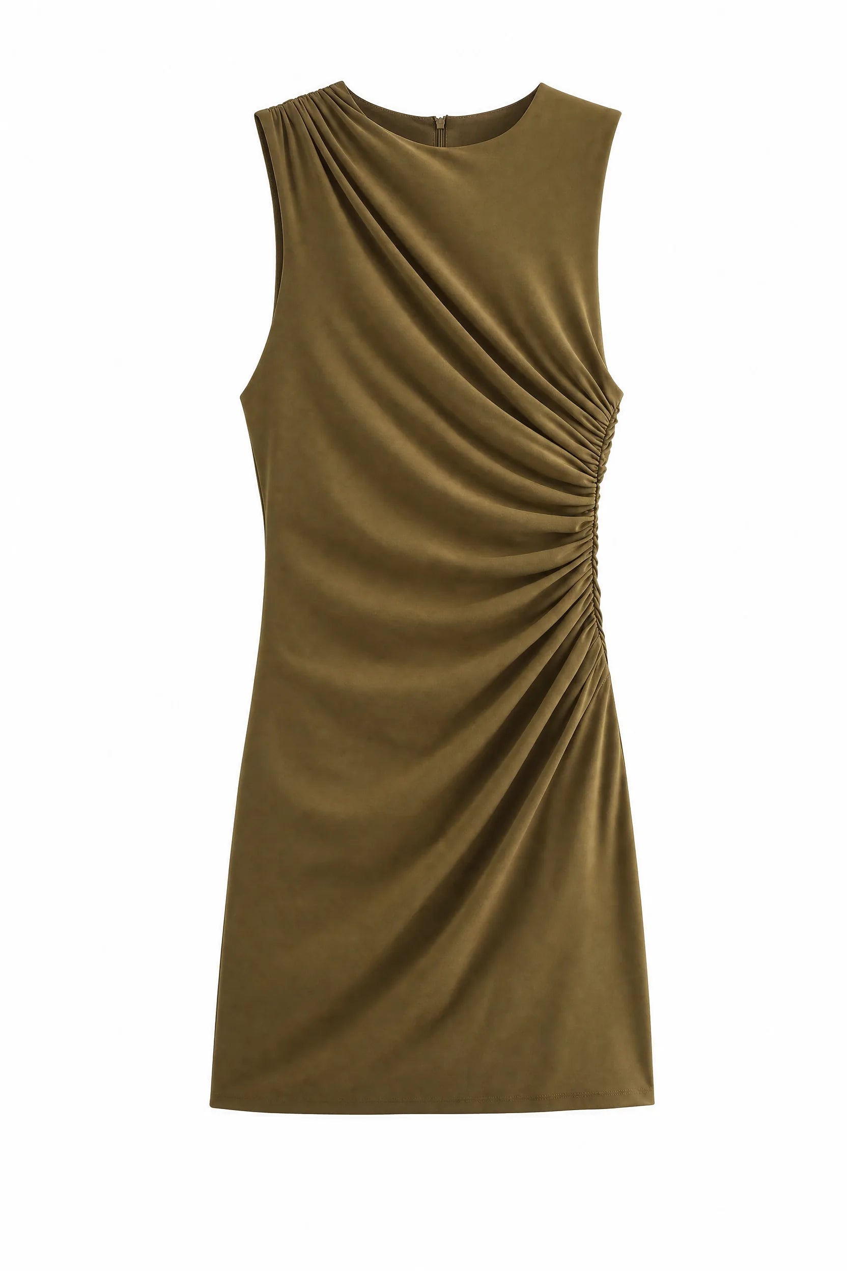 Robe sans manches drapée asymétrique | Lounelle Paris