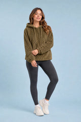 Oversized Fuzzy Geometric-Jacquard Hoodie