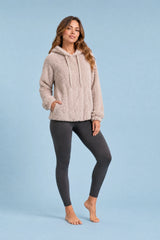 Oversized Fuzzy Geometric-Jacquard Hoodie