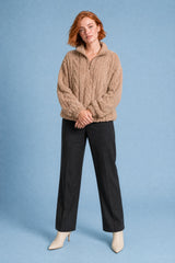 High-Neck Fleece Quarter-Zip Sweatshirt