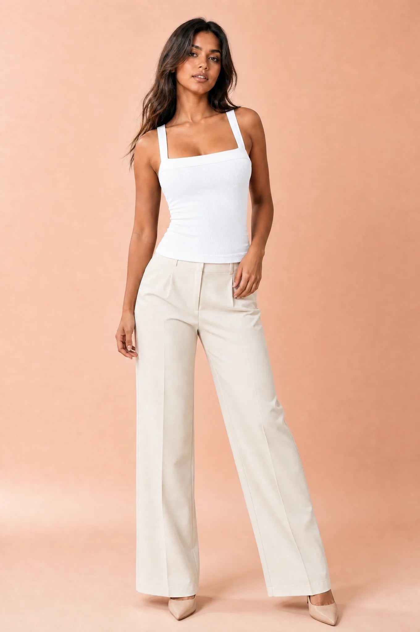 Top encolure carrée dos croisé | Variante Blanc | Lounelle Paris