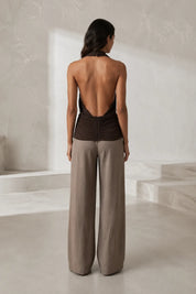 Top marron col licou dos nu | Lounelle Paris