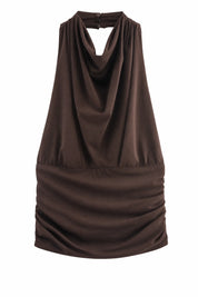 Top marron col licou dos nu | Lounelle Paris