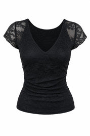 Top noir dentelle dos nu | Lounelle Paris