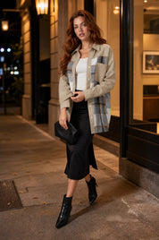 Veste chemise ample à carreaux à carreaux | Deuxième photo lifestyle | Lounelle Paris
