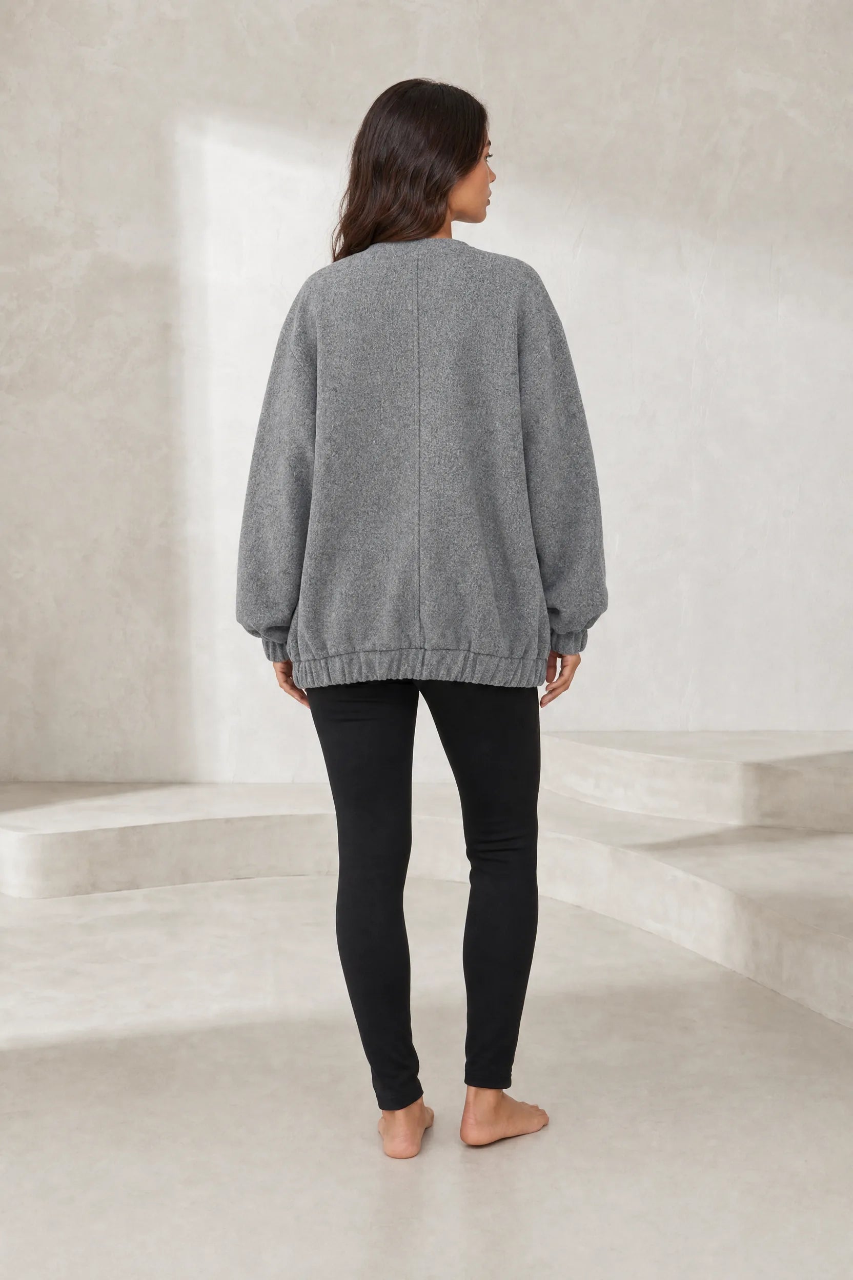 Veste grise mi-longue ample | Lounelle Paris