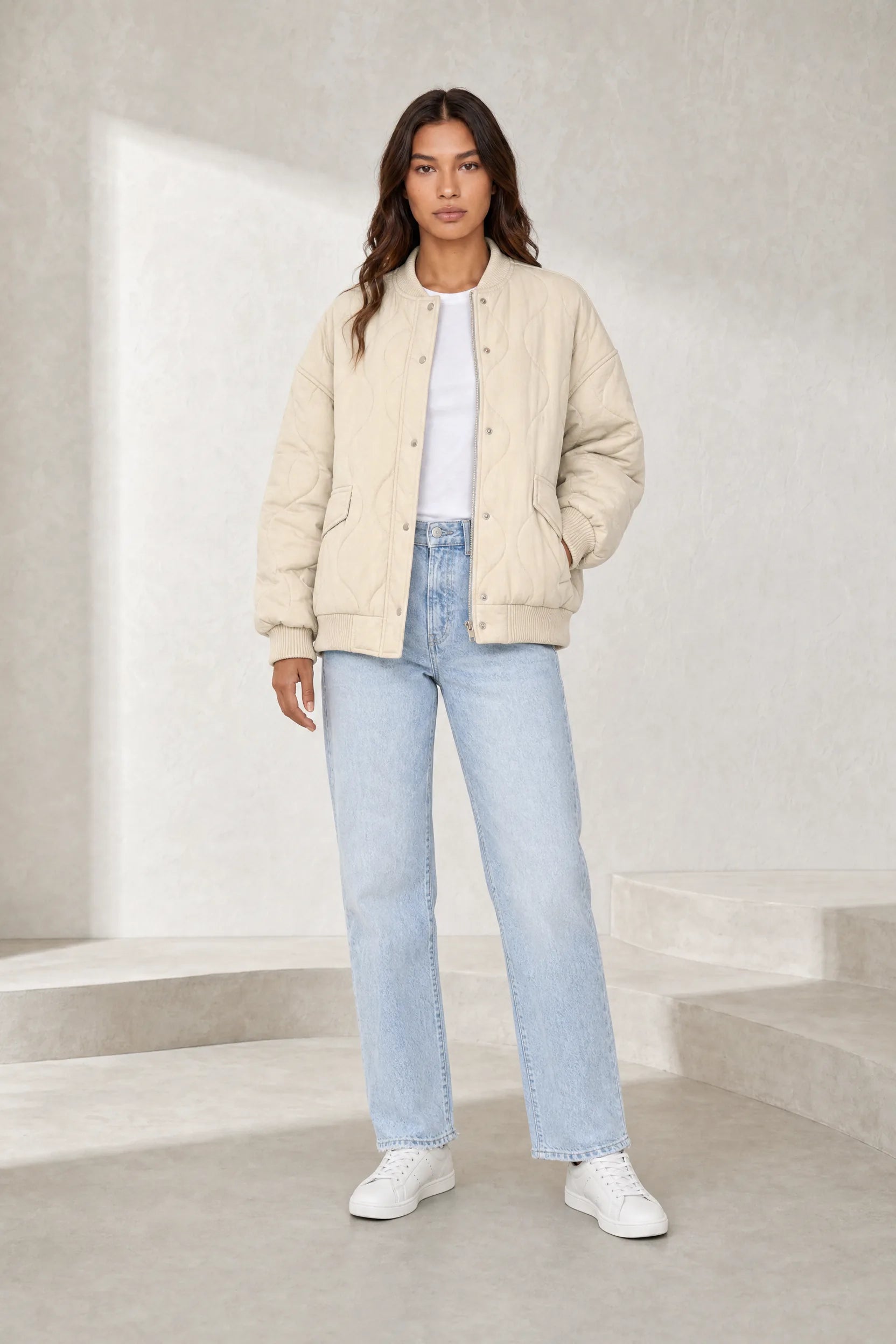 Veste matelassée ample col montant | Lounelle Paris