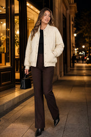 Veste matelassée ample col montant | Deuxième photo lifestyle | Lounelle Paris
