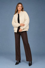 Oversized Quilted High-Neck Jacket