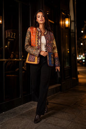 Veste matelassée patchwork coupe ample | Deuxième photo lifestyle | Lounelle Paris
