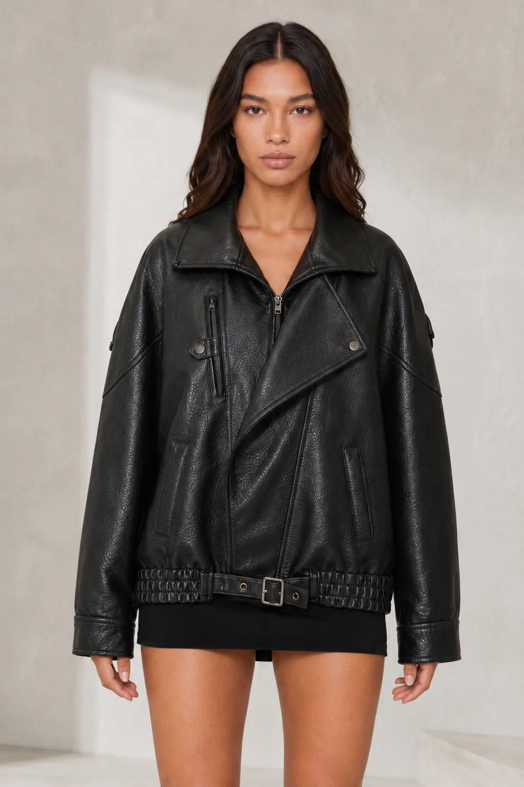 Veste motard ample ceinturée | Lounelle Paris